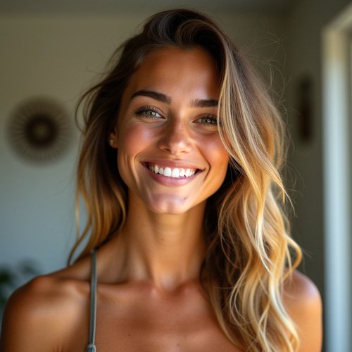 Sexy Australian woman with beautiful face and smile