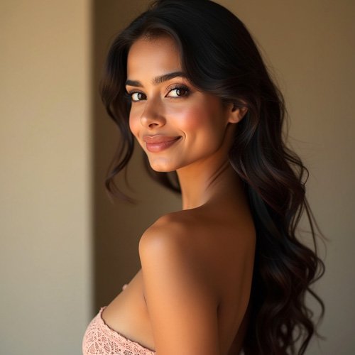 Sexy Pakistani Woman with brown hair and brown eyes