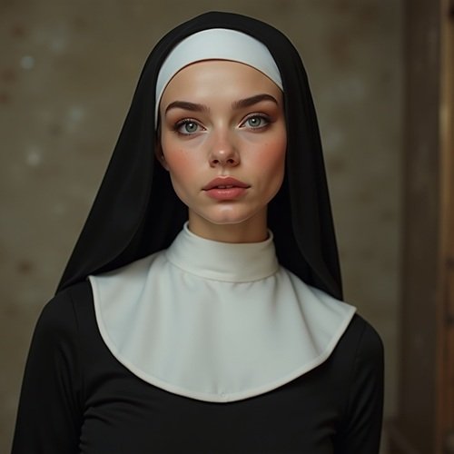 Attractive nun with beautiful eyes