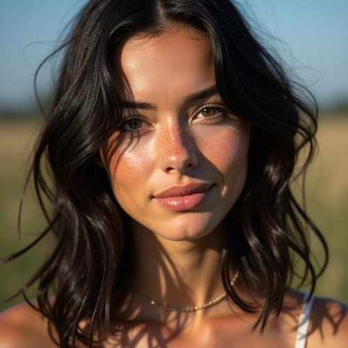 Sexy Bayerische Frau mit schwarzem Haar